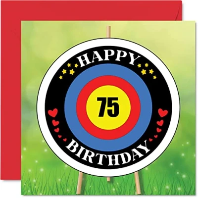 Abbildung von Stuff4 Lustige Geburtstagskarte zum 75. Geburtstag für Männer und Frauen Zielalter Happy Birthday Karte Vater, Mutter, Großvater, Oma, Onkel, Tante, 145 mm x