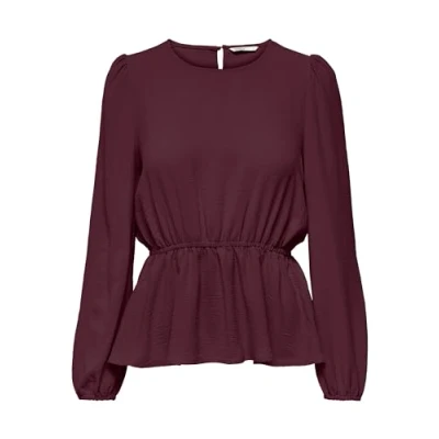 Abbildung von ONLY Damen ONLMETTE DAR L/S O Neck TOP NOOS WVN T Shirt, Winetasting, Medium