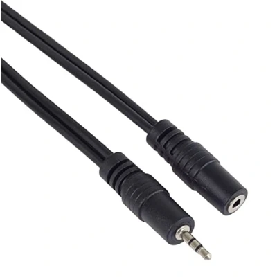 Abbildung von PremiumCord Verlängerung Klinkenkabel 2,5 mm, Länge 5 m, Buchse mm Steckdose, AUX Headset Audio Verlängerungskabel, geschützt, Farbe schwarz