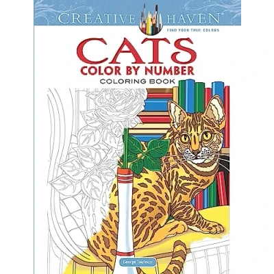 Abbildung von Creative Haven Cats Color by Number Coloring Book (Creative Books)