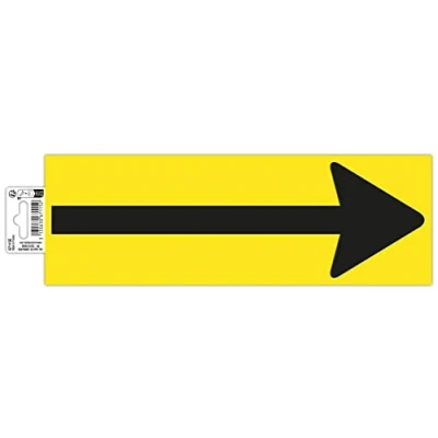 Abbildung von Exacompta 67115E Pfeil Klebeschild 30x10cm Schwarz Gelb aus UV beständigem PVC Hinweisschild Schilder Warnhinweis Sticker Aufkleber Türschild