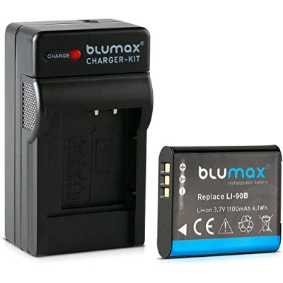 Abbildung von Blumax Akku für Olympus Li 90b / 92b 1100mAh + Ladegerät passend zu XZ 2 Tough TG 1 3 4 5 SH 50 60 SP 100 EE Traveller
