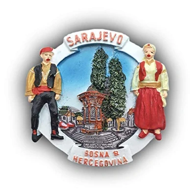 Abbildung von 3D Sarajevo Bosnia Kühlschrankmagnet Touristische Souvenirs Aufkleber, Home &amp; Kitchen Dekoration aus China