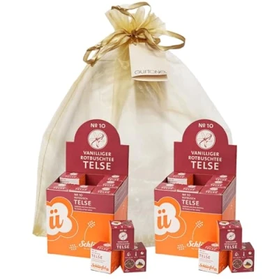 Abbildung von GUSTONE. Tee Geschenkset Schlürf Bio Rotbuschtee „Telse“ 2 x 27 Pyramiden Teebeutel