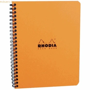Abbildung von Rhodia 193468C Notizbuch (liniert, ideal für Ihre Notizen, DIN A5, 14,8 x 21 cm, 80 Blatt) 1 Stück orange