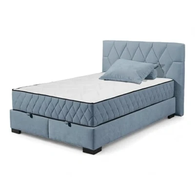 Abbildung von NAGOL B Boxbett 140x200, Denim Bequemes Bett mit Bettkasten und Premium 9 Zonen Federkern Wendematratze 165 x 114 214 cm (B/H/T)