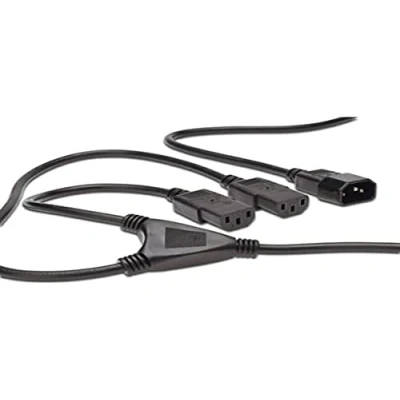 Abbildung von DIGITUS Verlängerung für Netz Anschlusskabel 1.7 m C14 auf 2x C13 St / Bu H05VV F3G 1.0 mm² &amp; 0.75