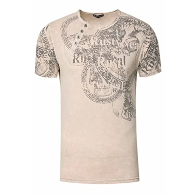 Abbildung von Rusty Neal Tshirt print, Größe: Large, Beige