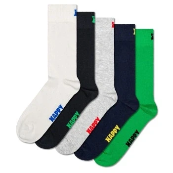Abbildung von Happy Socks Solid Unisex 5 PACK Socken, Größe: 36 40, White