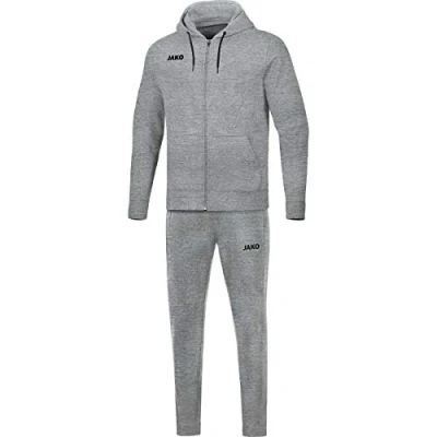 Abbildung von JAKO Herren Jogginganzug Base mit Kapuze, Hellgrau Meliert, 4XL