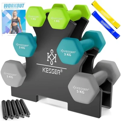 Abbildung von KESSER Hantel Set, (18 kg Set 2 x (1+3+5)kg)
