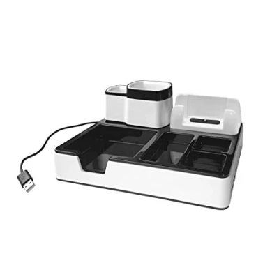 Abbildung von Monolith DO 003 17 Desk Organizer, Tischorganizer mit 3 USB Lade Anschlüssen, Smartphone Steckplatz, Stiftehalter und Ablagefach, 1 Stück