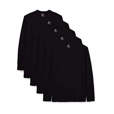 Abbildung von Lower East Herren Langarmshirt, 100% Baumwolle, Rundhalsausschnitt (5er Pack)