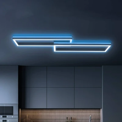 Abbildung von BRILONER Leuchten Deckenlampe RGB, Backlight Deckenleuchte LED, Dimmbar, Farbtemperatur einstellbar, LED Frame Fernbedienung, Schwarz