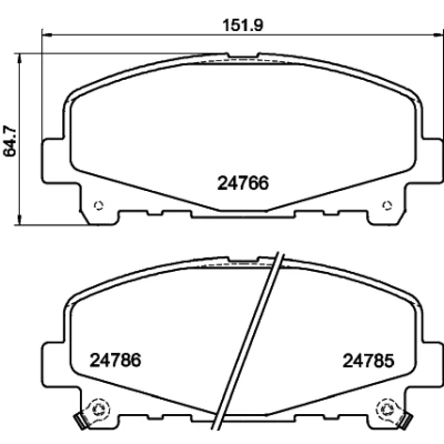 Abbildung von HELLA 8DB 355 013 881 Bremsbelagsatz mit akustischer Verschleißwarnung HONDA: Accord 8, 8 Kombi, 9 Limousine