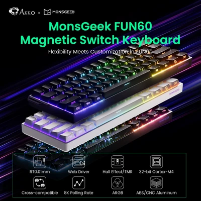 Abbildung von Akko MonsGeek FUN60 Mechanische Tastatur, Magnetschalter, 60 % Gaming Tastaturen, Rapid Trigger,