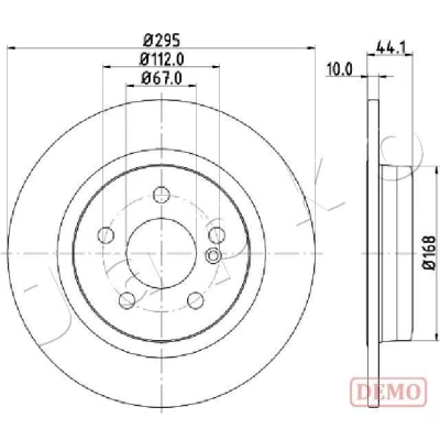 Abbildung von JAPKO 610503C Bremsscheibe Hinterachse 295 10 5 voll lackiert MERCEDES BENZ: A Klasse, B CLA Coupe, INFINITI: Q30