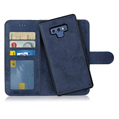 Abbildung von MyGadget Flip Case für Samsung Galaxy Note 9 [ abnehmbare Magnet Hülle ] Handyhülle aus Kunstleder Klapphülle mit Kartenfach Schutzhülle in Dunkelblau