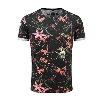 Abbildung von Key Largo T Shirt Jungles MT00226 Hawaii Look Blumenmuster Rundhalsauschnitt allover Print kurzarm slim fit