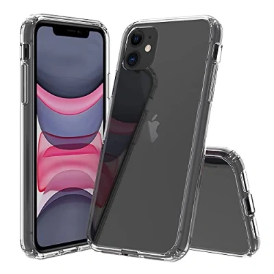 Abbildung von JT Berlin Pankow Clear Schutzhülle für das Apple iPhone 11 Hülle transparent (Stoßabsorbierender TPU Rahmen, Kratzfeste Rückseite aus Acrylglas, Anti Fingerabdruck Beschichtung)