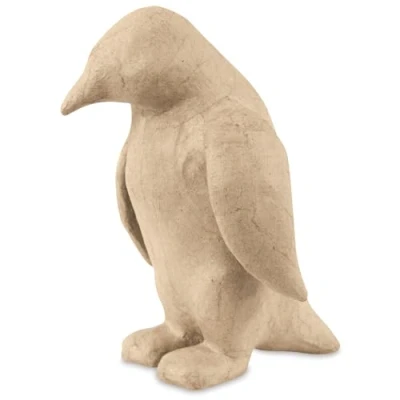 Abbildung von Decopatch SA116O Träger S aus Pappmaché, Pinguin, 14 x 20 cm, zum Verzieren, Kartonbraun