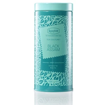 Abbildung von Ronnefeldt Tea Couture Black Assam schwarzer Tee, loser Grüne Türkise Dose, 150x68 mm, 100 g