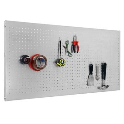 Abbildung von SimonRack Werkzeugwand, 8 teiliges Hakenset, 120x60x3,5 cm, Metall Lochwand, Halterungen, Montagematerial, Galvanisiert Simonwork