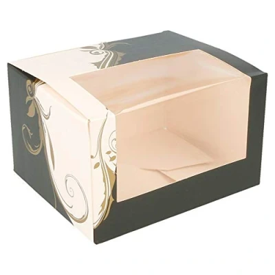 Abbildung von García Pou 204.74 Konditorei Boxen mit Fenster, 275 g/m2, 11 x 13 8 cm, Set von 50, weiß