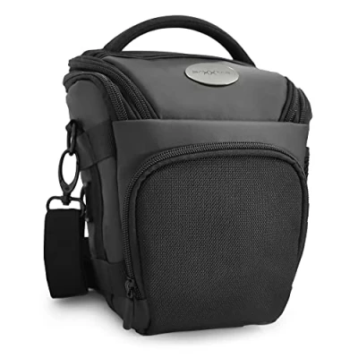 Abbildung von Baxxtar PRO NOVO SLR Kameratasche Colt Tasche schwarz (Schulter Beckengurt Gurttunnel) Kompatibel mit Canon EOS RP R7 R8 R10 R50 250D 2000D 4000D Nikon Z 50 D5600 Sony Alpha 7 Panasonic DC GH7