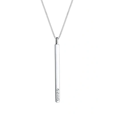 Abbildung von Elli Halskette Damen Y Kette mit Anhänger Stab und Kristalle in 925 Sterling Silber 45 cm lang