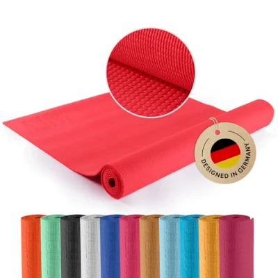 Abbildung von #DoYourYoga Yogamatte &quot;Kirana&quot; 183x61x0,4 cm Himbeerrot Fitnessmatte extra dünn