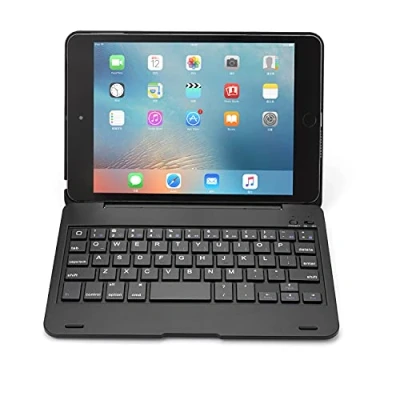 Abbildung von QYiD Tastaturhülle für iPad Mini 5 / 4, Bluetooth Tastatur mit 130 Smart Folio, harte Rückseite, ultradünn, automatische Wake und Sleep Funktion