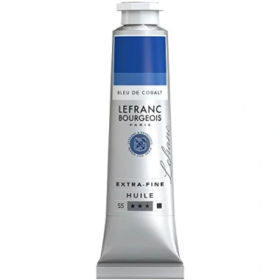 Abbildung von Lefranc Bourgeois 405080 extra feine Ölfarbe in Künstlerqualität aus hochwertigen Pigmenten, lebendige Farben, hohe Lichtechtheit, 40ml Tube Kobaltblau