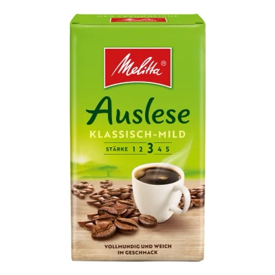 Abbildung von Melitta Auslese Klassisch Mild Filter Kaffee 500g, gemahlen, Pulver für Filterkaffeemaschinen, mittlere Röstung, geröstet in Deutschland