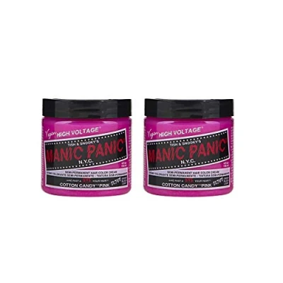 Abbildung von Manic Panic Cotton Candy Classic Creme, Vegan, Cruelty Free, Pink Semi Permanent Hair Dye 3 x 118ml