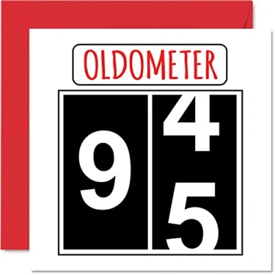 Abbildung von Lustige Karten zum 95. Geburtstag für Männer und Frauen Oldometer Glückwunschkarte Urgroßvater, Opa, Kindermädchen, Oma, Nan, Gran, Vater, Mutter, 145mm Grußkarten