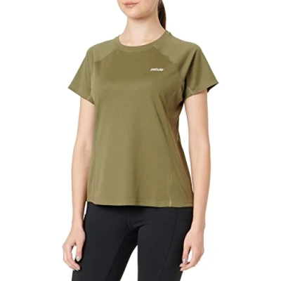 Abbildung von Zebdia Damen Sport T Shirt mit Brustdruck Gr. L in Grün Bequem und stylisch für das Training bei RunningXpert