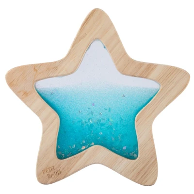 Abbildung von Petit Boum Sensorischer Stern Flow Star Holz Stern, Pailletten, Fluiden, Holzrahmen TOYS_AND_GAMES Unisex Little Kid, Toddler
