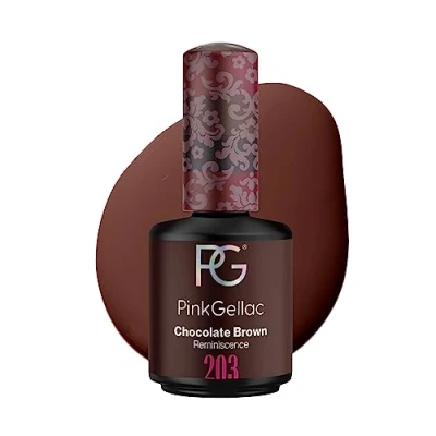 Abbildung von Pink Gellac UV Gel Nagellack 203 Chocolate Brown 15 ml Lack Braun Lang Anhaltender Gellack Einfache Entfernung Shellac Nail Polish Made in Holland
