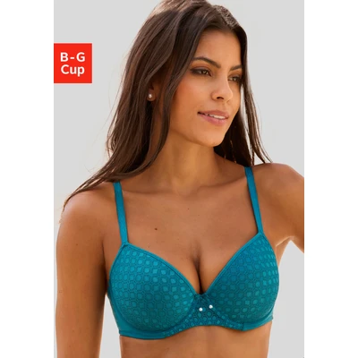 Abbildung von LASCANA Schalen BH, mit Spitze über nahtlosen Cups, auf Formbügel, Dessous