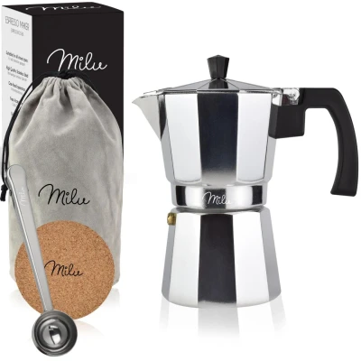 Abbildung von Milu 2 Tassen Espressokocher silber/schwarz