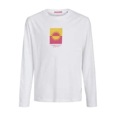 Abbildung von JACK&amp;JONES JUNIOR Jungen JORMARBELLA Branding Tee LS Crew N JNR Langarmshirt, Bright White, 128 cm