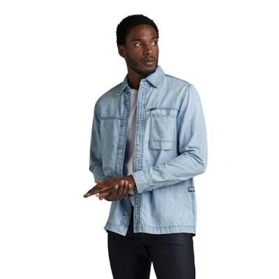 Abbildung von G Star RAW Herren 1 Pocket Regular Denim Hemd, Blau (Sun Faded Blue Mist D24764 D539 G342), M