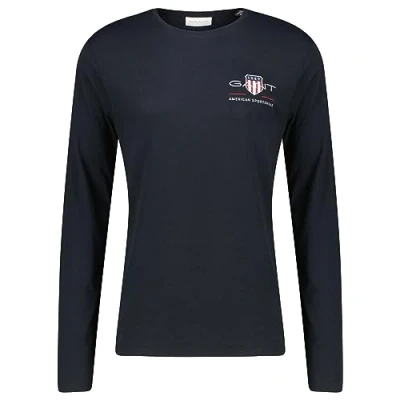 Abbildung von GANT REG Medium Archive Shield Langarmshirt, Herren, Größe: 3XL, Black