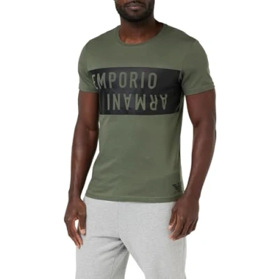 Abbildung von EMPORIO ARMANI Herren Bold Logo Crew Neck T Shirt, Military/Black, M