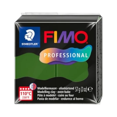 Abbildung von STAEDTLER FIMO professional 8040 ofenhärtende Modelliermasse, speziell für Profis und Künstler, Einzelprodukt blattgrün, 57