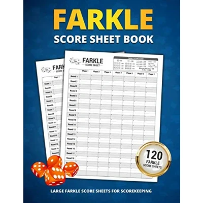 Abbildung von Farkle Score Sheet Book: 120 Large Sheets For Scorekeeping Personal Dice Game Record Keeper Book