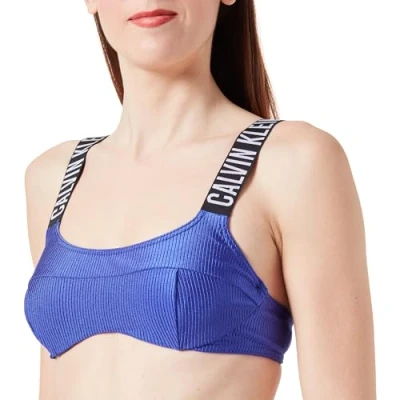 Abbildung von Calvin Klein Swimwear Bralette Bikinitop, Damen, Größe: Large, Midnight lagoon