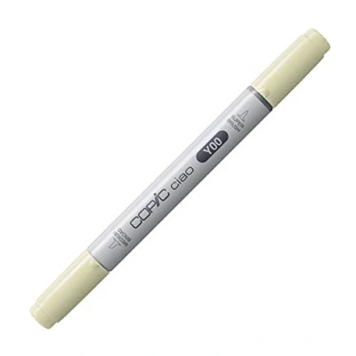 Abbildung von COPIC Ciao Marker Typ Y 00, Barium Yellow, vielseitiger Layoutmarker, mit einer mittelbreiten und Brush Spitze