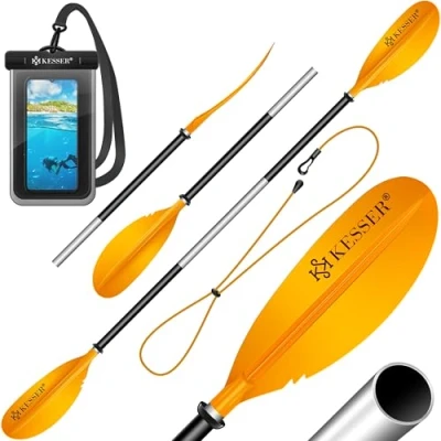 Abbildung von KESSER® Paddle Doppelpaddel 4 teilig für Kanu Kayak SUP Stand Up Paddling Board Stechpaddel, 228cm Aluminum Perfekt Schlauchboot, Paddel Inkl. Sicherheitsschnur, Hülle, Surfboard Boot
